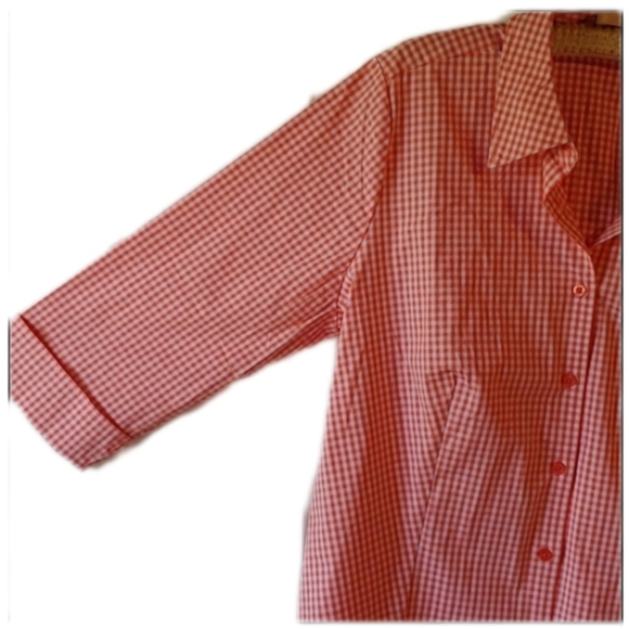 Peach Gingham Check Shirt 18/20 - Picture 5 of 7